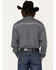 Image #4 - Cowboy Hardware Men's Wavy Square Geo Print Button Down Western Shirt, Navy, hi-res