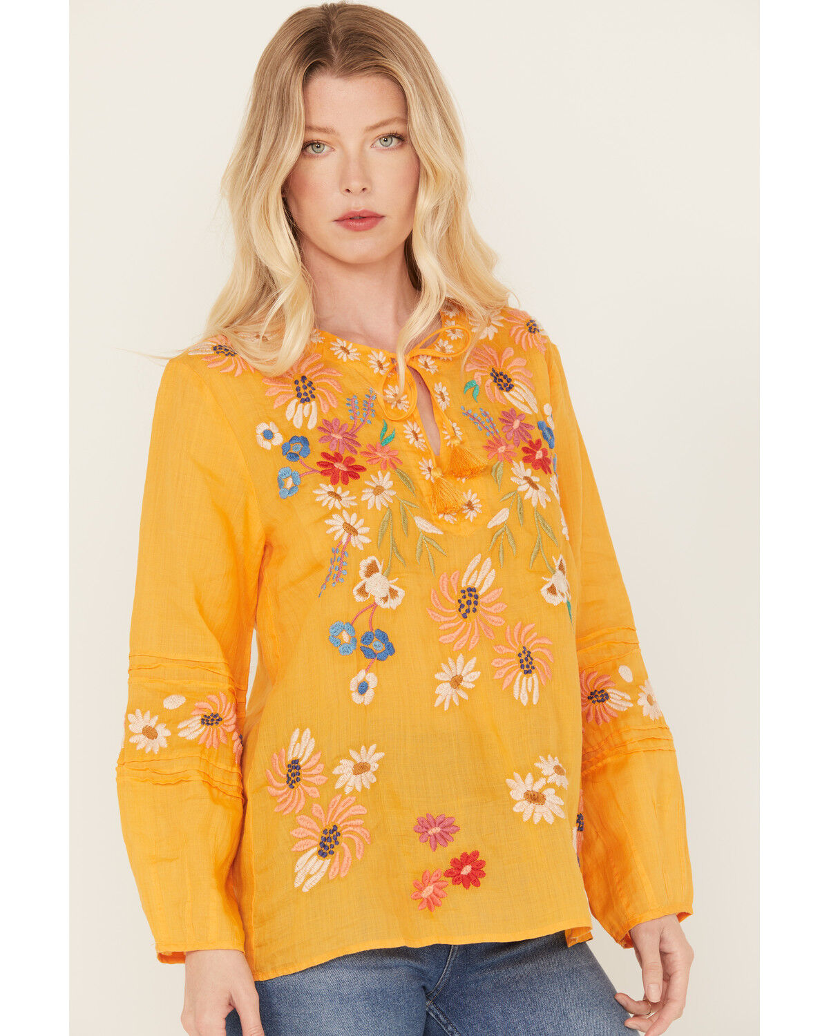 Johnny Was Women's Marissa Floral Embroidered Long Sleeve