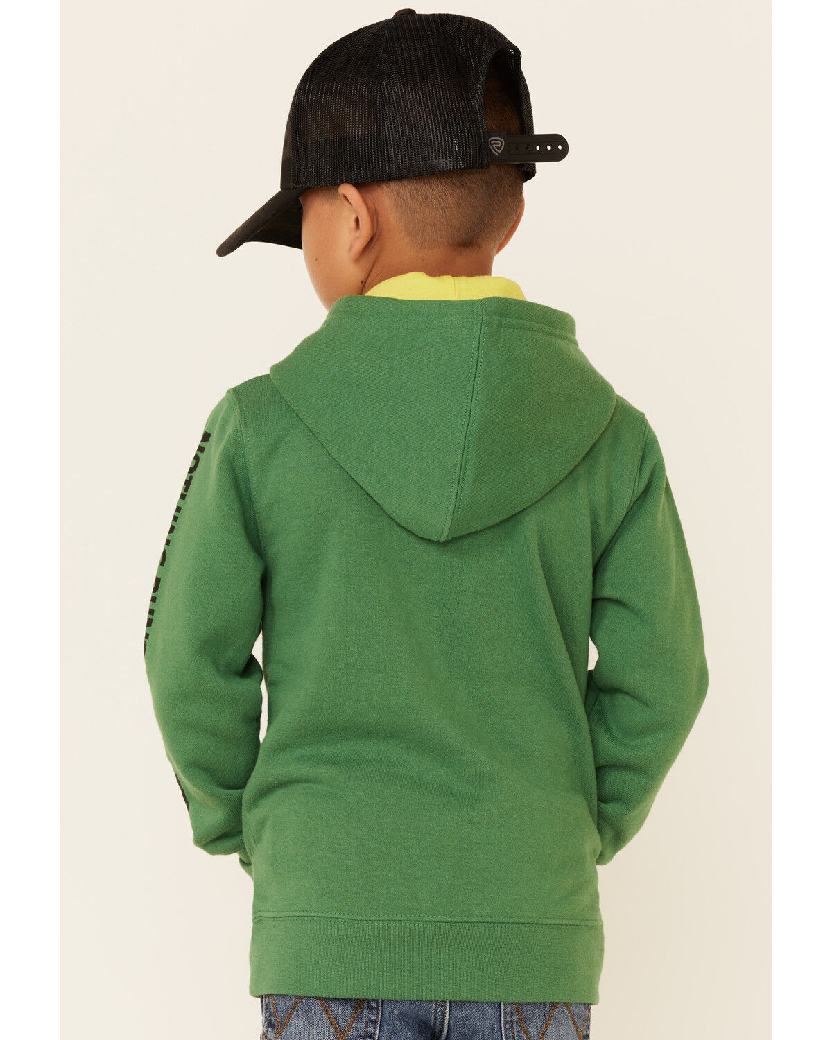 Image #4 - John Deere Boys' (4-7) Green Trademark Logo Sleeve Graphic Hooded Sweatshirt, Green, hi-res