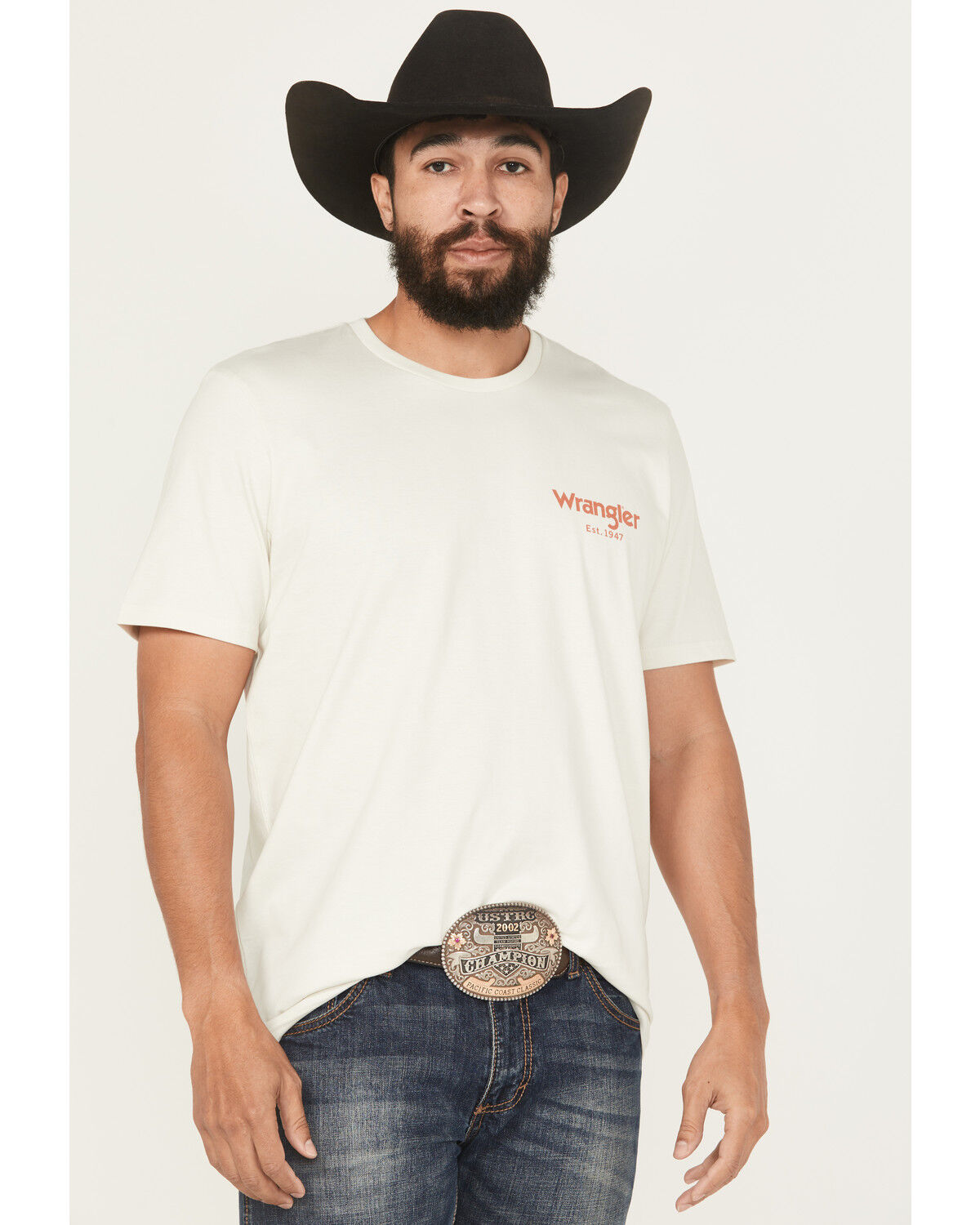 Image #2 - Wrangler Men's Cowboy Logo Short Sleeve Graphic T-Shirt, Off White, hi-res