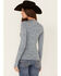 Image #4 - RANK 45® Women's Long Sleeve Athletic Layering Top, Blue, hi-res