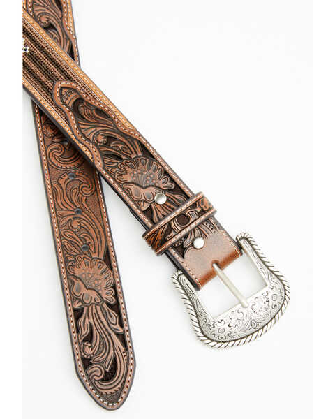 Image #2 - Cody James Men's Austin Southwestern Print Embroidered and Tooled Belt , Brown, hi-res