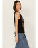 Image #2 - Rock & Roll Denim Women's Sleeveless Steer Head Fringe Tank , Black, hi-res