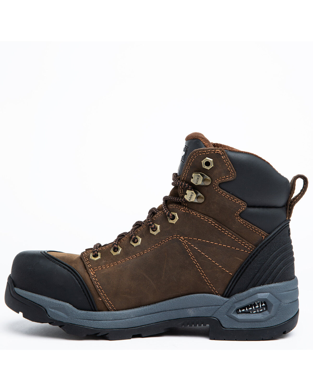 Image #3 - Hawx Men's 6" Crew Lace-To-Toe Work Boots - Composite Toe, Dark Brown, hi-res