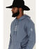 Hooey Men's Tres Logo Hooded Sweatshirt, Steel Blue, hi-res