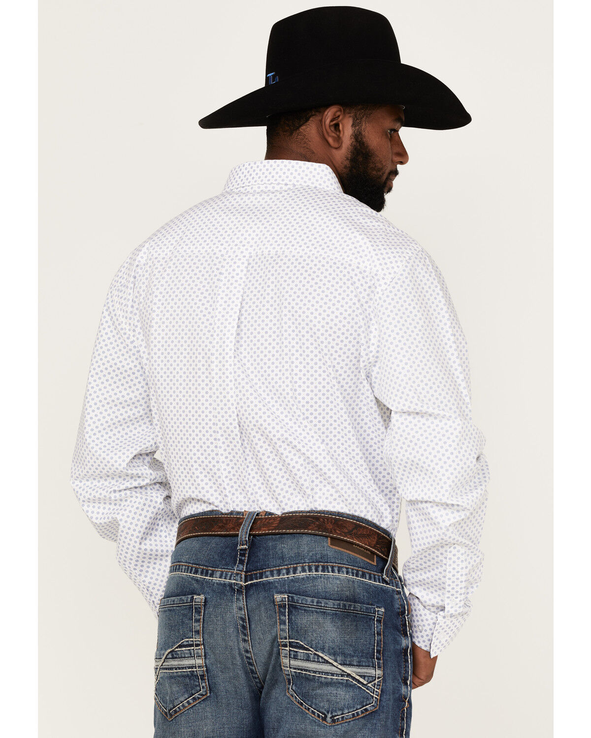 Image #4 - RANK 45® Men's Mash Up Floral Geo Print Long Sleeve Button-Down Western Shirt, White, hi-res
