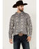Image #1 - Rock & Roll Denim Men's Southwestern Print Hooded Sweatshirt, Dark Brown, hi-res