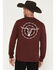 Image #4 - Cowboy Hardware Men's Cowboy Nation Long Sleeve Snap Graphic T-Shirt, Burgundy, hi-res