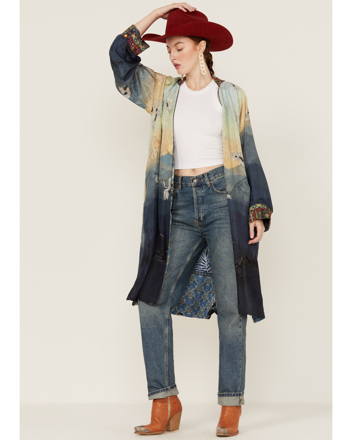 Image #1 - Johnny Was Women's Dew Harmony Reversible Silk Kimono, Multi, hi-res