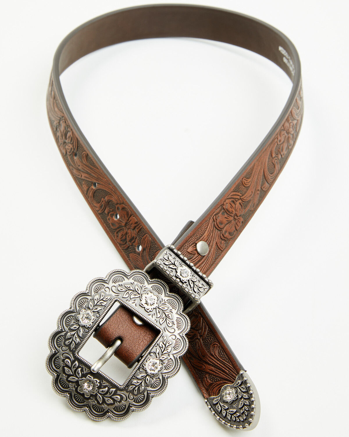 Image #2 - Shyanne Girls' Ellery Floral Belt, Brown, hi-res