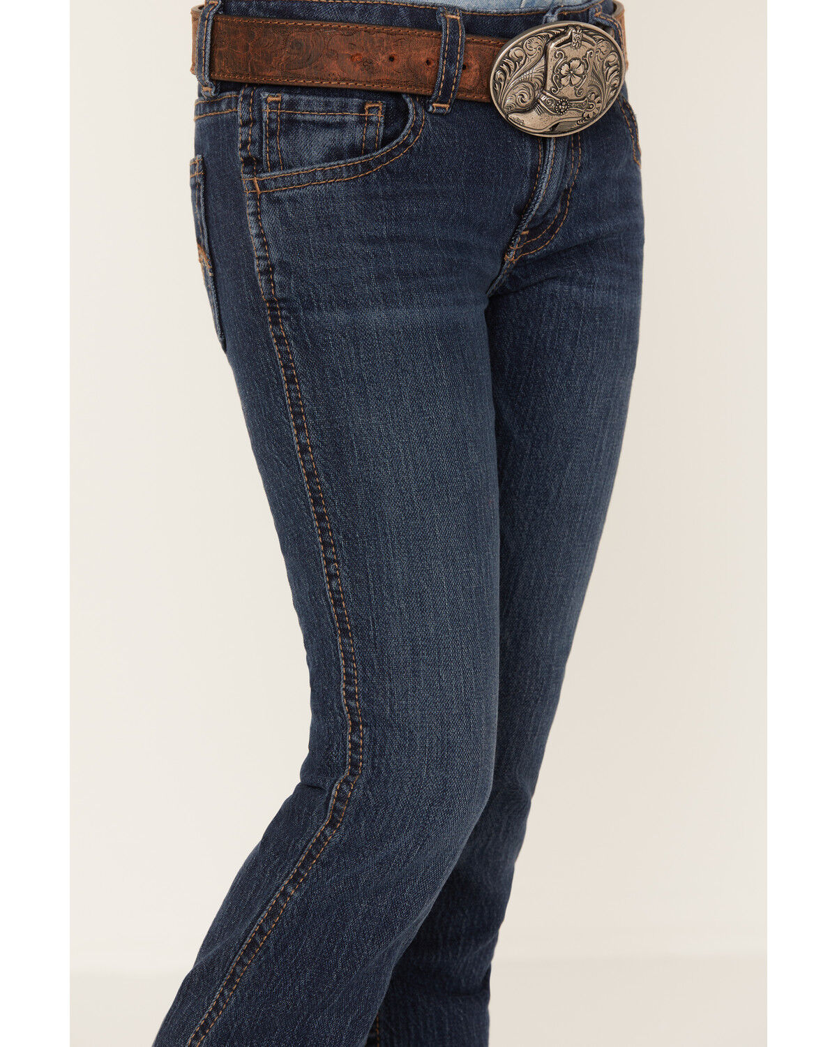 Image #2 - Shyanne Little Girls' Harrah Dark Wash Bootcut Jeans, Dark Wash, hi-res