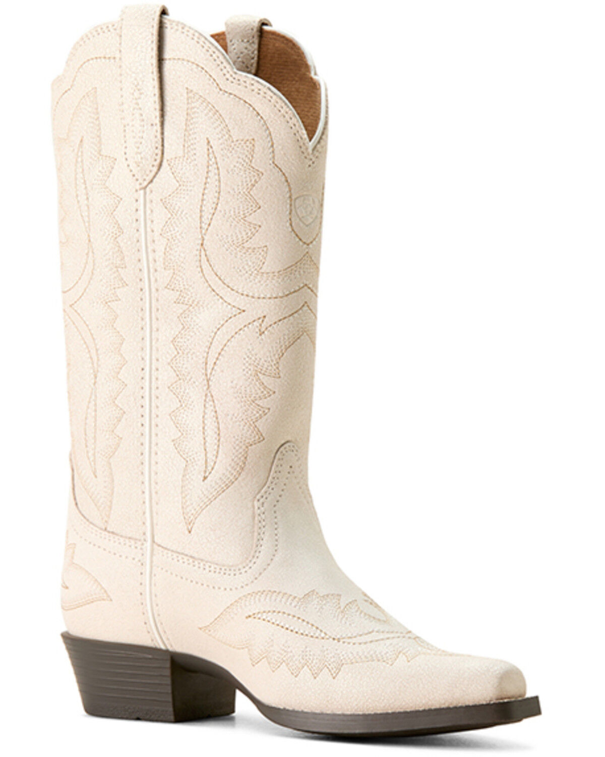 Image #1 - Ariat Girls' Casanova Distressed Western Boots - Snip Toe, White, hi-res