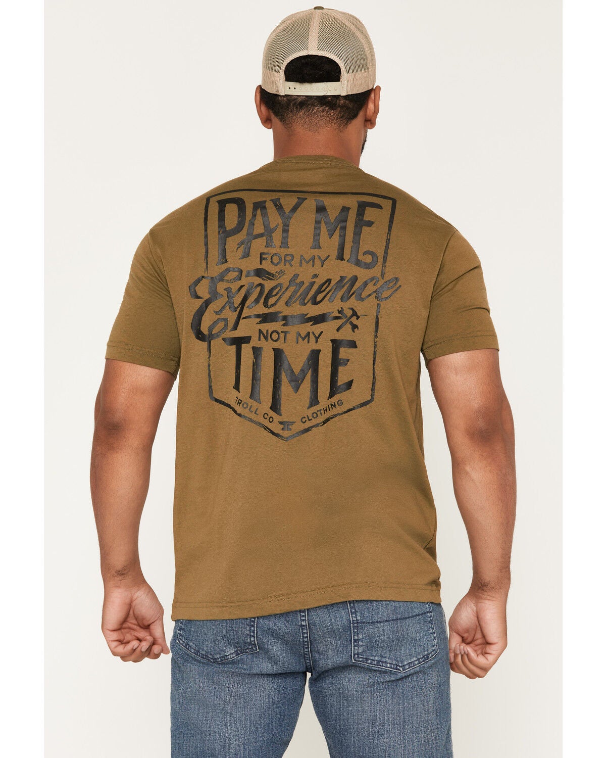Image #4 - Troll Co Men's Pay Me Short Sleeve Graphic T-Shirt, Green, hi-res