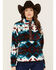 Image #1 - Ariat Women's Southwestern Print Berber Snap Front Pullover - Plus , Multi, hi-res