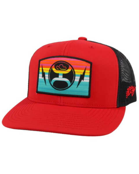 Hooey Men's San Lucas Logo Trucker Cap , Red, hi-res