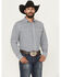 Image #1 - Blue Ranchwear Men's Yucca Plaid Print Long Sleeve Snap Western Shirt, Indigo, hi-res