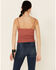 Mystree Women's Sweater-Knit Lace-Up Cami , Coral, hi-res