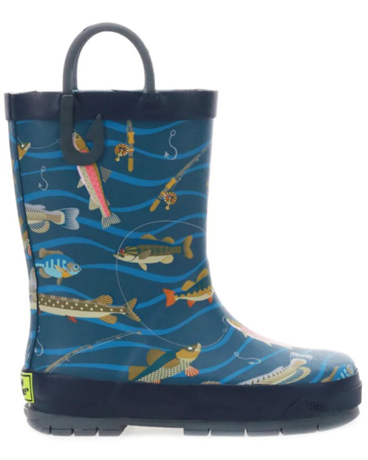 Image #2 - Western Chief Boys' Gone Fish'n Rain Boots, Navy, hi-res