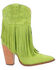 Image #2 - Dingo Women's Crazy Train Leather Booties - Pointed Toe , Moss Green, hi-res