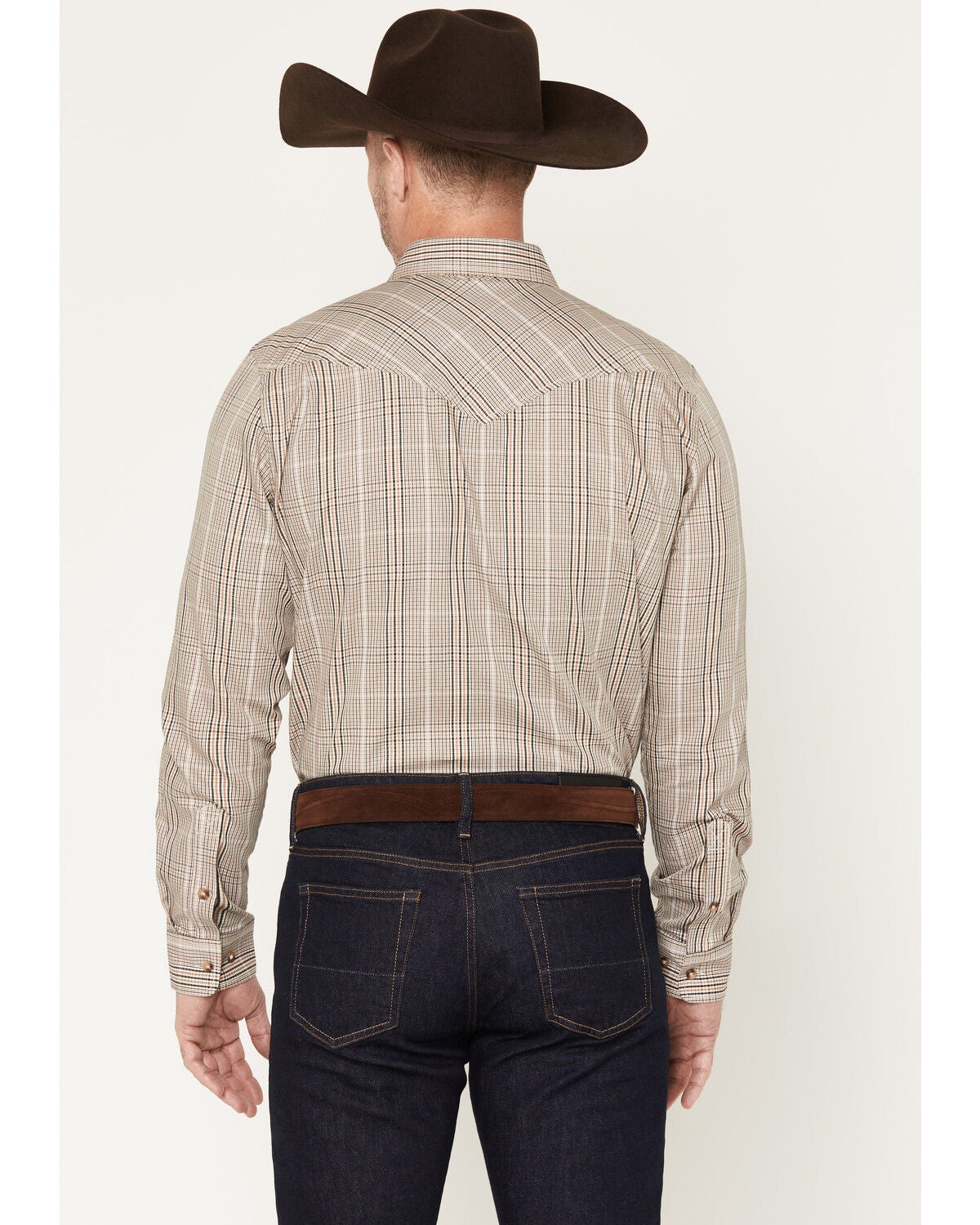 Image #4 - Cody James Black 1978&reg; Men's Pondera Plaid Print Long Sleeve Button-Down Western Shirt, Tan, hi-res