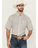 Image #1 - Wrangler Men's Geo Print Short Sleeve Button-Down Stretch Western Shirt, White, hi-res