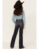 Image #3 - Ariat Girls' Estrella Trouser Wide Jeans, Blue, hi-res