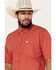 Image #2 - Cinch Men's Geo Print Short Sleeve Button-Down Western Shirt, Red, hi-res