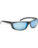 Image #1 - Hobie Men's Shiny Black Polarized Cabo Sunglasses, Black, hi-res