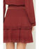 Image #5 - Shyanne Women's Embroidered Flutter Mini Skirt, Burgundy, hi-res