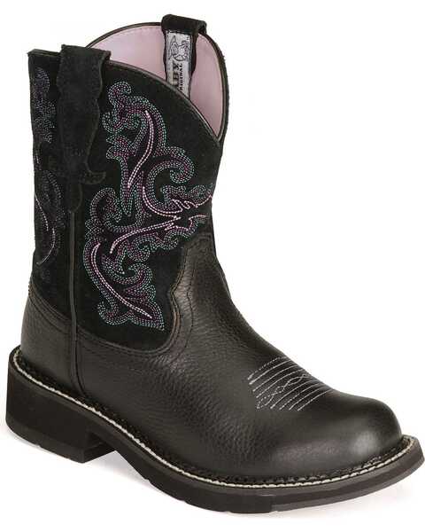Image #1 - Ariat Women's Fatbaby Deertan Western Boots - Round Toe, Black, hi-res