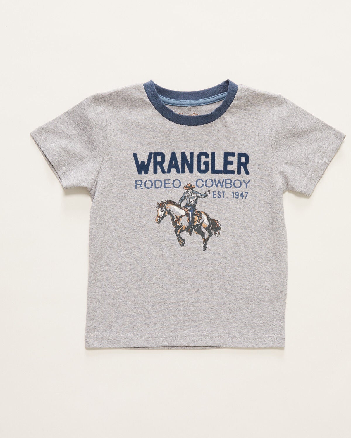Wrangler Toddler Boys' Rodeo Cowboy Short Sleeve Graphic T-Shirt, Grey, hi-res