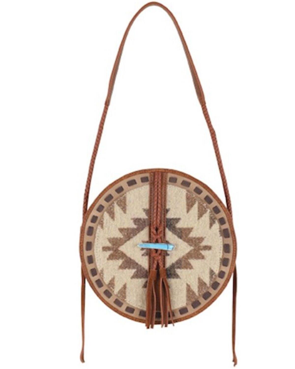 Justin Women's Southwestern Canteen Bag, Brown, hi-res