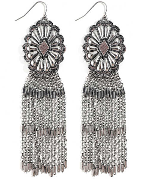 Image #1 - Cowgirl Confetti Women's Runaway Earrings , Silver, hi-res