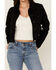Image #3 - Cello Women's Frayed Cropped Denim Jacket, Black, hi-res