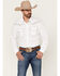 Image #1 - Rock 47 By Wrangler Men's Embroidered Long Sleeve Snap Western Shirt - Tall, White, hi-res