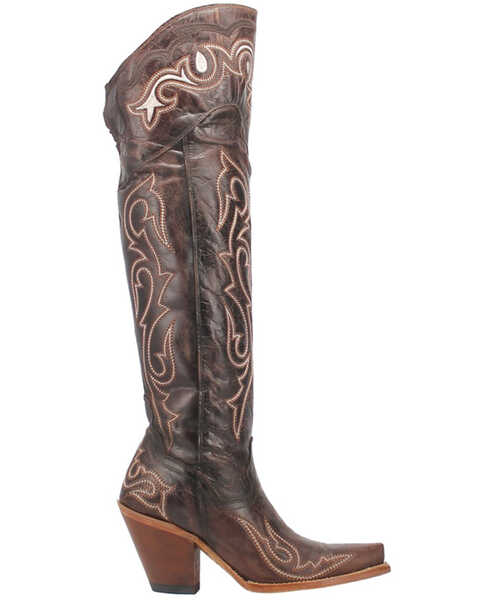 Image #2 - Dan Post Women's Kommotion Leather Boots - Snip Toe, Chocolate, hi-res