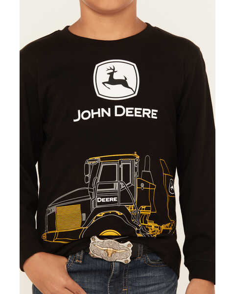Image #3 - John Deere Boys' Wrap Construction Long Sleeve Graphic T-Shirt , Black, hi-res