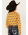 Image #4 - Cruel Girl Girl's Steer Head Print Long Sleeve Snap Western Shirt, Gold, hi-res