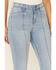 Grace in LA Women's Southwestern Flare Leg Jeans, Light Blue, hi-res