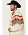 Image #2 - Rock & Roll Denim Men's Southwestern Border Microsuede Snap Bomber Jacket, Cream, hi-res