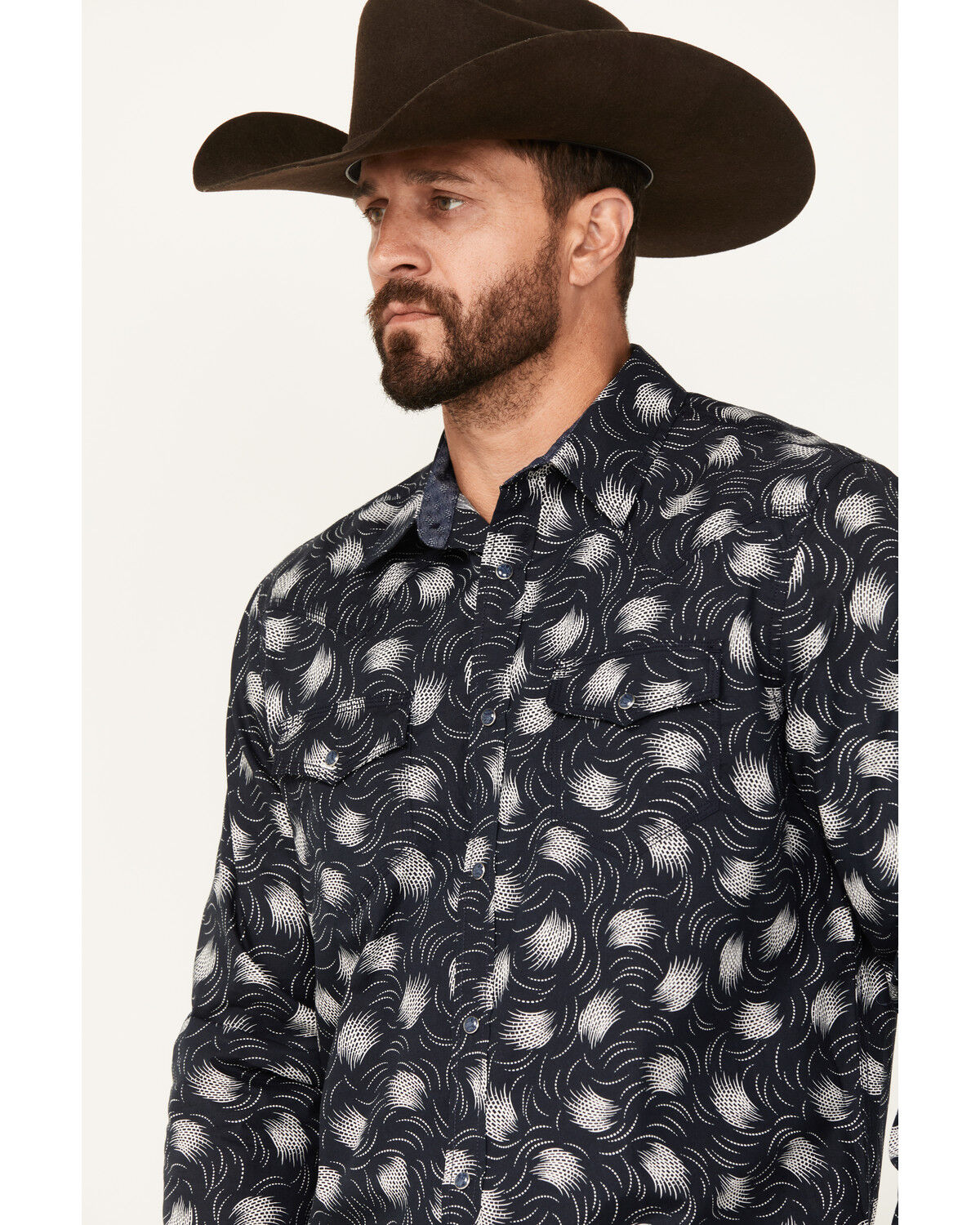 Image #2 - Moonshine Spirit Men's Fireworks Print Long Sleeve Snap Western Shirt, Blue, hi-res