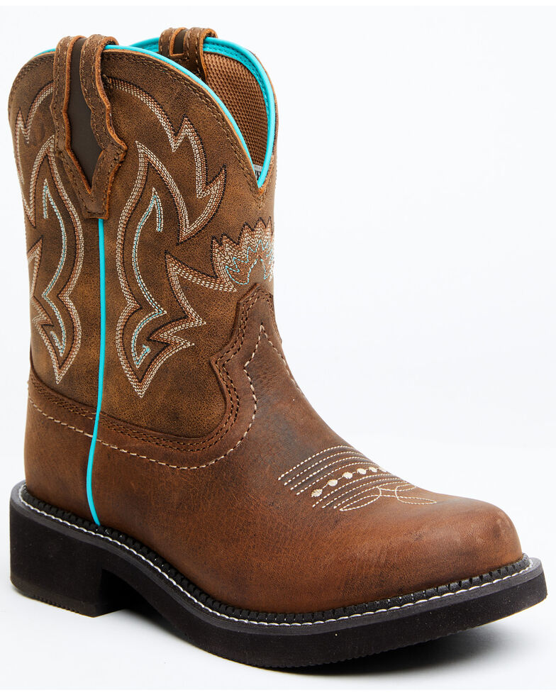 Shyanne Fillie. Women's Dandelion Leather Western Boot - Broad Round Toe , Brown, hi-res