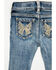 Image #2 - Shyanne Toddler Girls' Dawn Studded Back Bootcut Stretch Denim Jeans, Dark Wash, hi-res