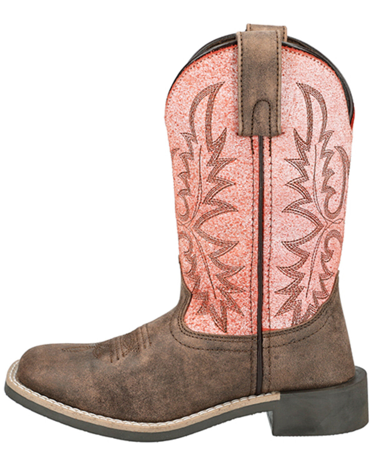 Image #3 - Smoky Mountain Girls' Rustic Rider Western Boots - Broad Square Toe, Brown, hi-res