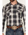Image #3 - Pendleton Men's Frontier Plaid Print Long Sleeve Pearl Snap Western Shirt, Blue, hi-res