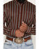 Image #3 - Cody James Men's Red Racer Striped Print Long Sleeve Button-Down Western Shirt, Burgundy, hi-res