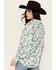 Image #4 - Roper Women's Desert Printed Long Sleeve Pearl Snap Western Shirt, Teal, hi-res