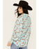 Image #4 - Roper Women's Desert Printed Long Sleeve Pearl Snap Western Shirt , Teal, hi-res