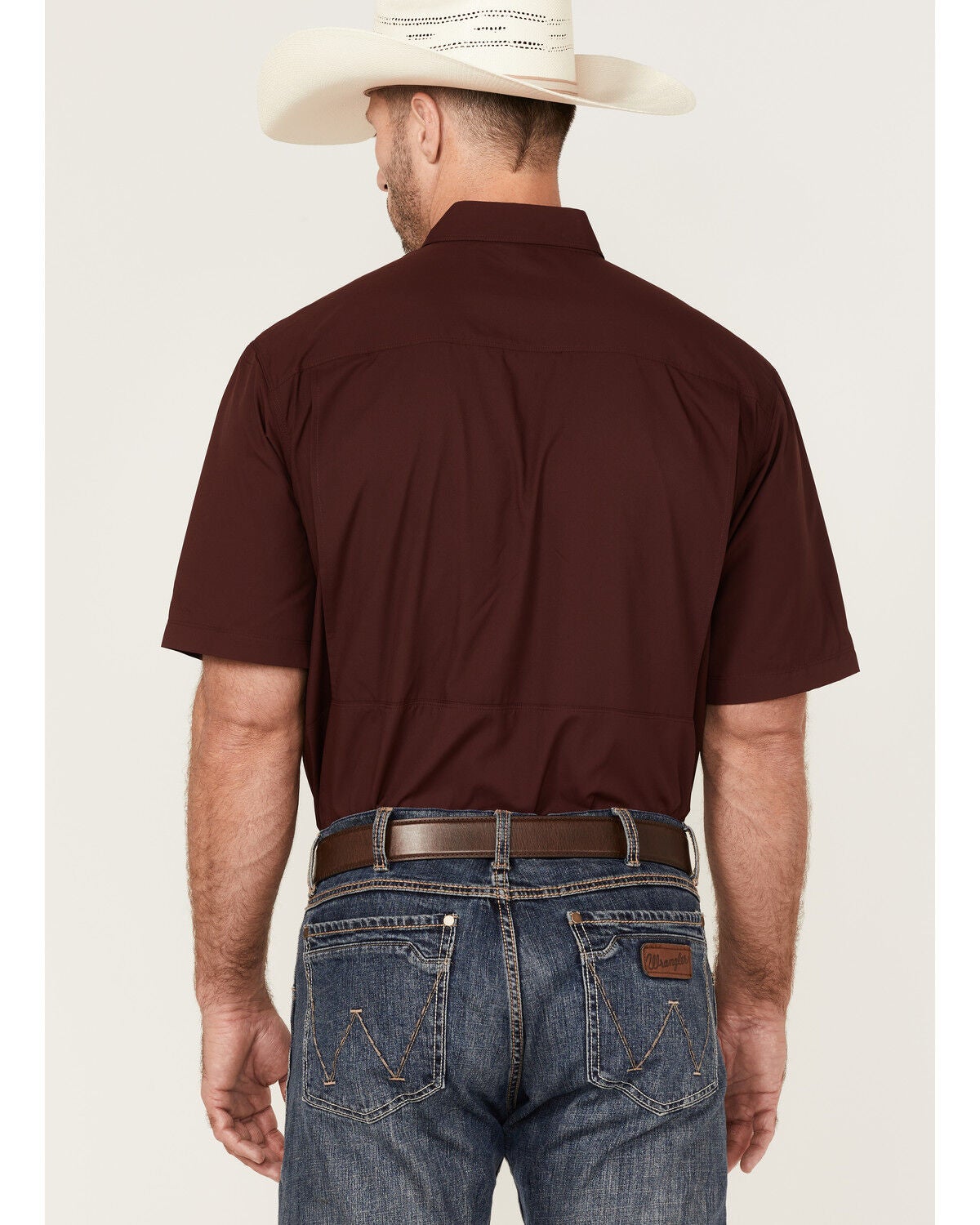 Image #4 - Ariat Men's VentTEK Outbound Short Sleeve Button-Down Shirt - Big, Burgundy, hi-res