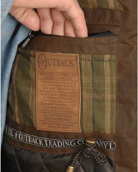 Outback Trading Co. Deer Hunter Oilskin Vest, Brown, hi-res